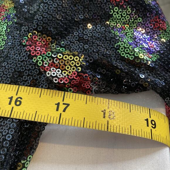 Express Y2K Women’s Shimmery Floral Sequin Tunic Dress Size S Going Out Disco‎ - Picture 4 of 11